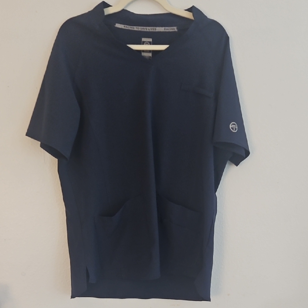 Navy Blue essential threads V Neck Scrub Top And Pants Set Size XL